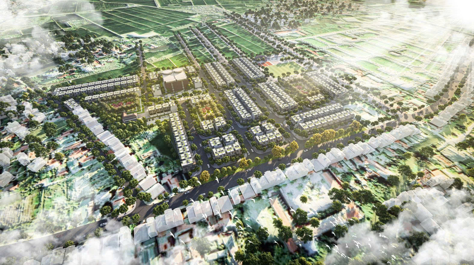 Phối cảnh dự án Trung tâm văn hoá, giáo dục, thể thao và dân cư mới xã Thái Học